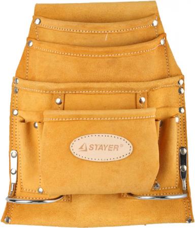

Сумка STAYER 38517 поясная professional для инструментов кожаная 10карманов 2скобы