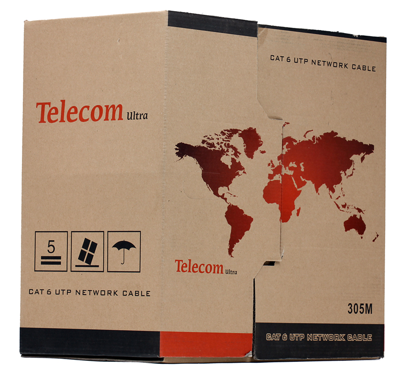 Сетевой кабель бухта 305м UTP 5e Telecom Ultra Pro TU634057 4 пары, 23AWG, Омедненный