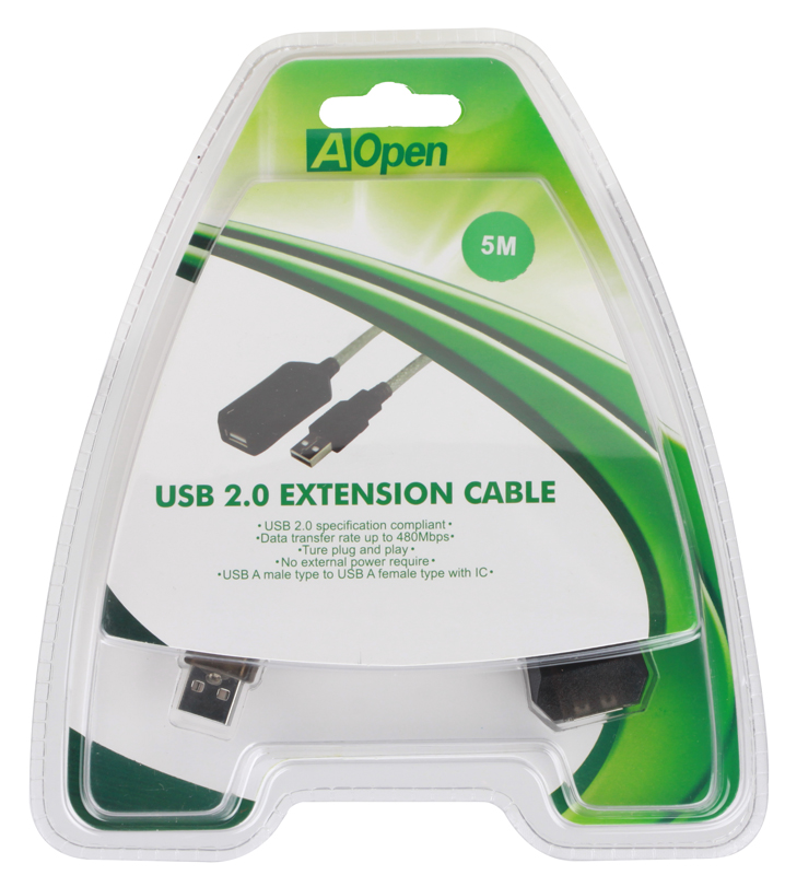 Кабель удлинитель активный(с усилителем) USB2.0-repeater, AM/AF 5м Aopen(ACU823-5M) кабель удлинитель usb 2 0 am af 4 5m