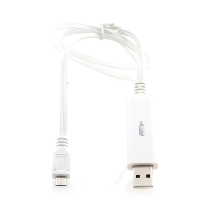 

Кабель microUSB 0.8м Gmini mCable MEL200 White(белый) с голубой подсветкой, AM/microB