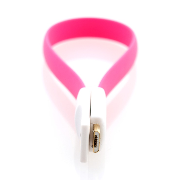 

Кабель Gmini mCable MUS200F-M Pink, microUSB плоский кабель с магнитом, 20 cm