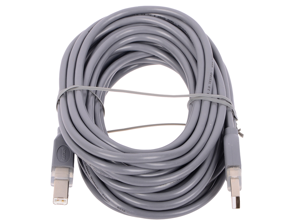 

Кабель Hama H-45024 USB 2.0 A-B (m-m) 7.5. m 1зв. Серый