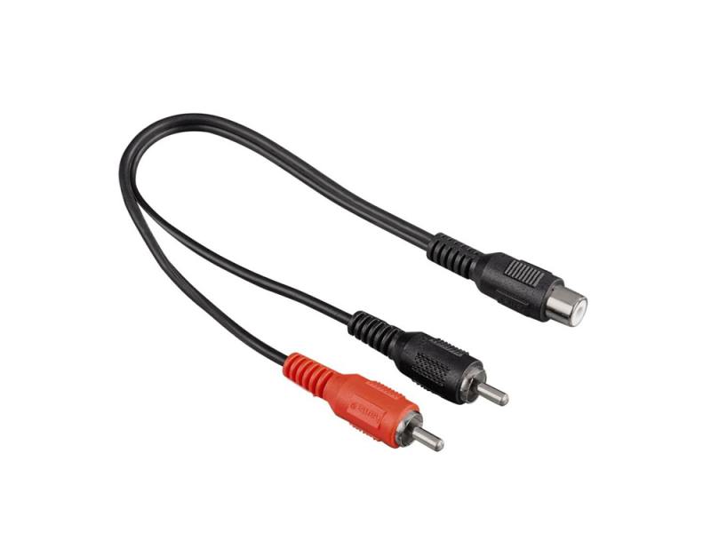 

Кабель соединительный 0.3м Hama RCA (f) - 2xRCA (m) черный 122373
