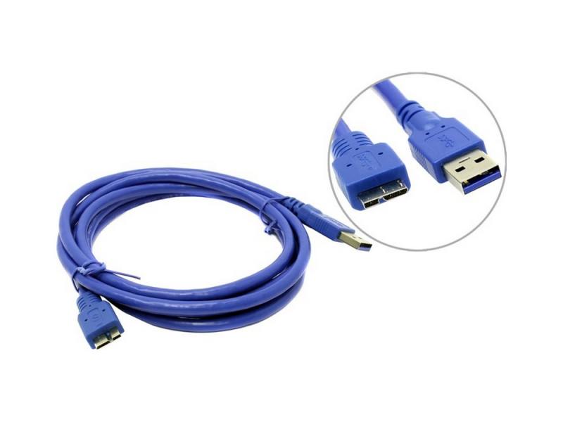 Кабель USB 3.0 A-micro B 2.0м экранированный синий Greenconnect GC-U3A03-2m
