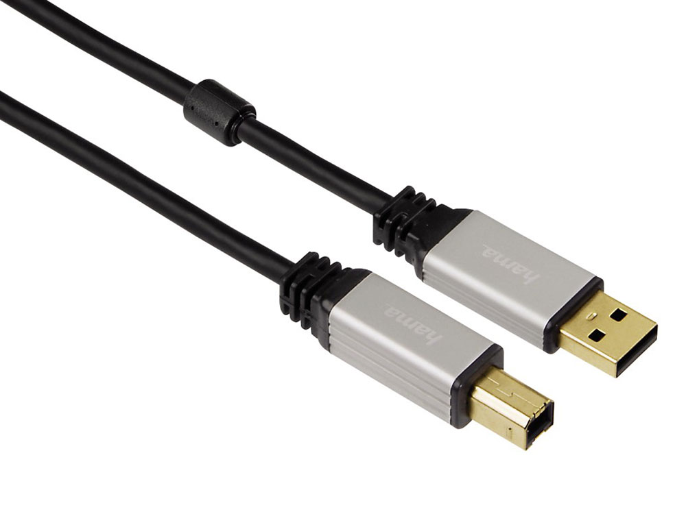 

Кабель USB 2.0 AM-BM 1.8м Hama H-53742 позолоченные контакты черный