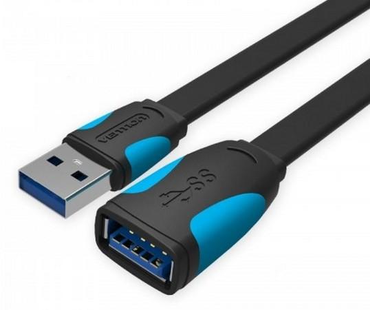 

Кабель удлинительный USB 3.0 AM-AF 2.0м Vention VAS-A13-B200 плоский