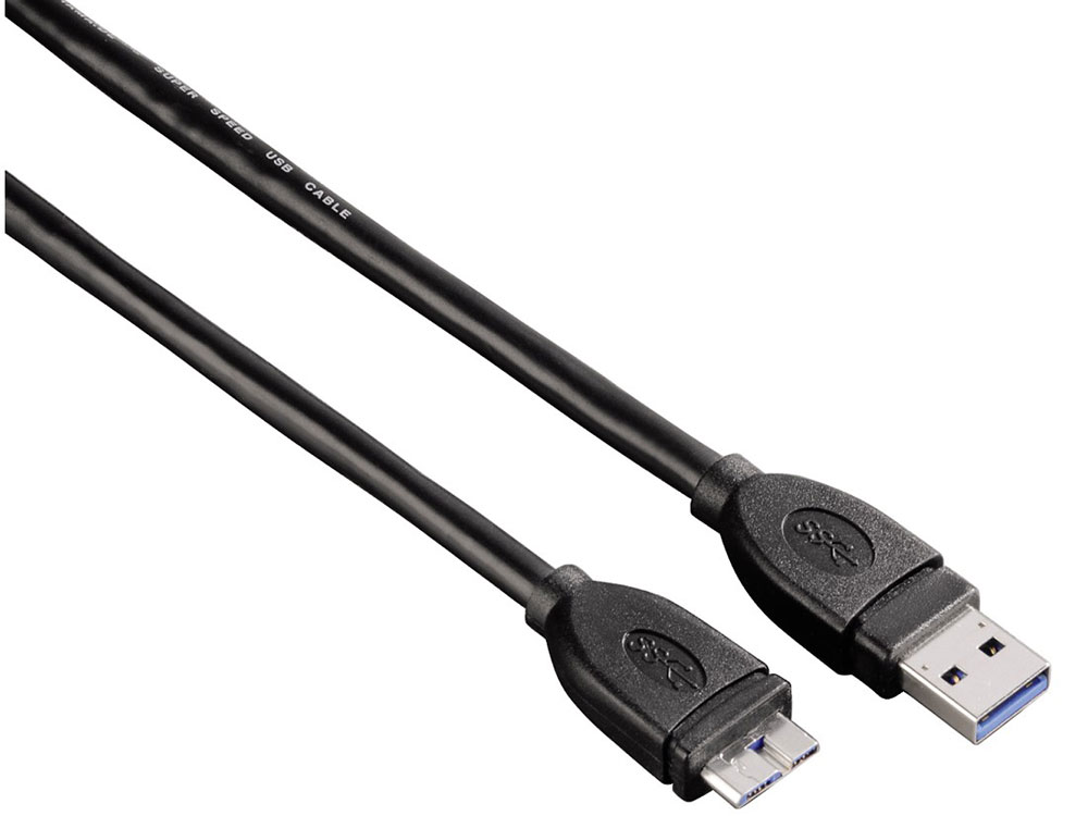 

Кабель USB 3.0 A-micro B 1.8м экранированный черный Hama H-54507