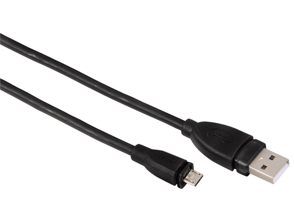 

Кабель USB 2.0 A-micro B (m-m) 0.75м экранированный черный Hama H-54587