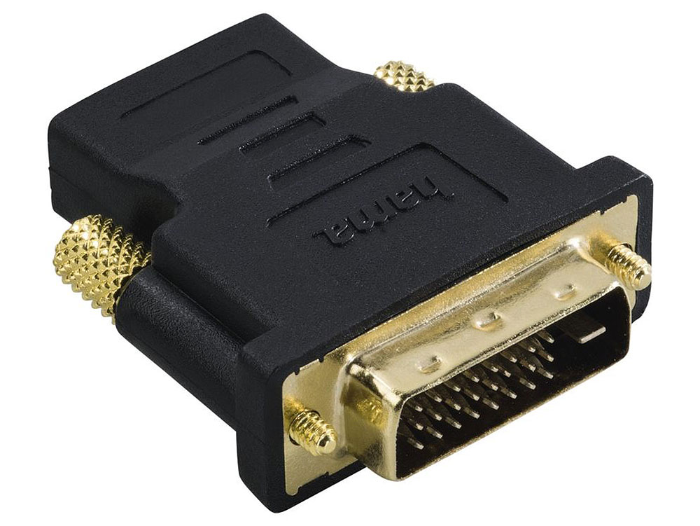 

Переходник HDMI (f) - DVI/D (m) Hama позолоченные штекеры черный H-034035