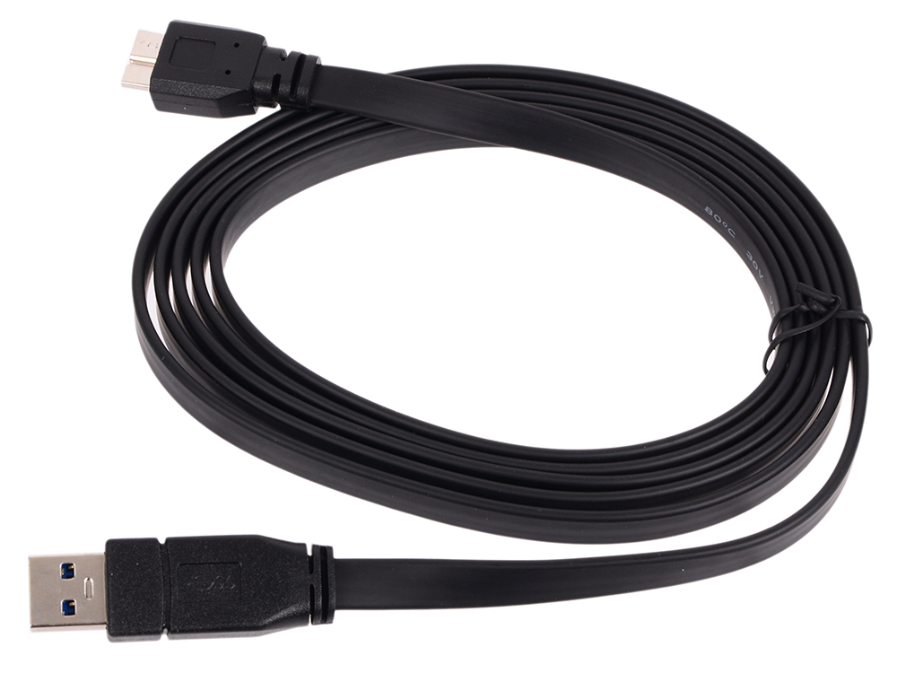 

Кабель Micro USB 3.0 Orient MU-318F, Am - micro-Bm (10pin), 1.8 м, плоский, черный