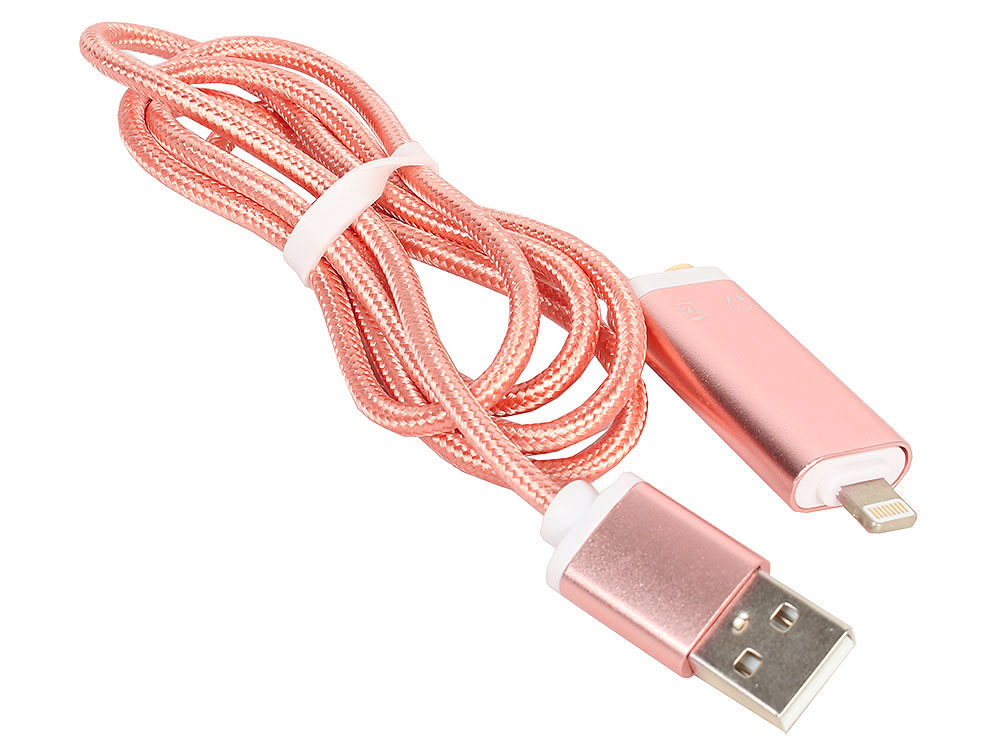 

Кабель-переходник Telecom TA12858-P (Lightning) для наушников 3,5 мм и зарядки USB, Rose