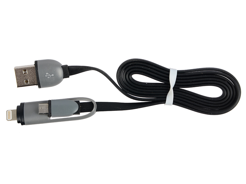 

Кабель MicroUSB/Lightning Ritmix RCC-200 Black для синхронизации/зарядки, 1м