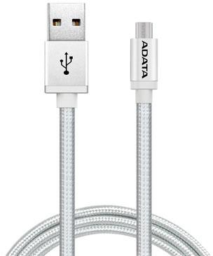 Кабель USB - micro USB A-Data AMUCAL-100CMK-CSV 1 м серебристый jinga jincabmcusb12bl black кабель usb micro usb 1 2 м