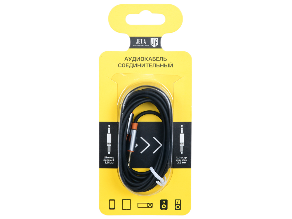 

Аудиокабель соединительный Jet.A mini Jack-mini Jack JA-AC01 2 м чёрный