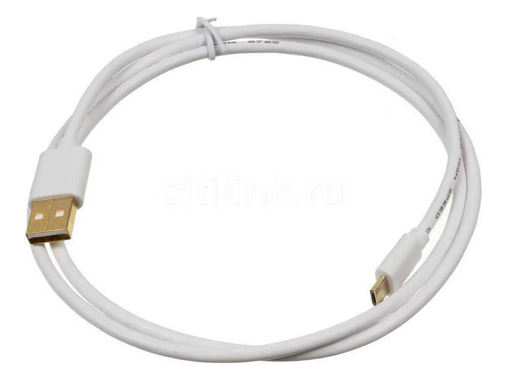 

Кабель 2A Square microUSB B (m) USB A(m) 1м белый
