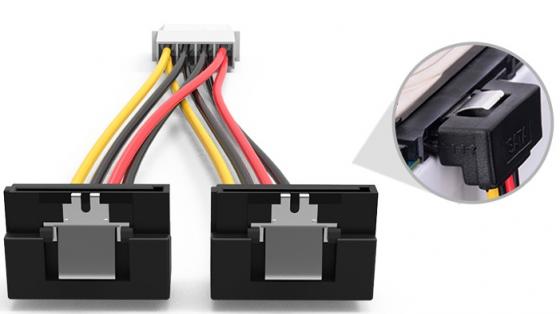 

Кабель Molex 4pin- 2xSATA F Vention KDCBB угол 90