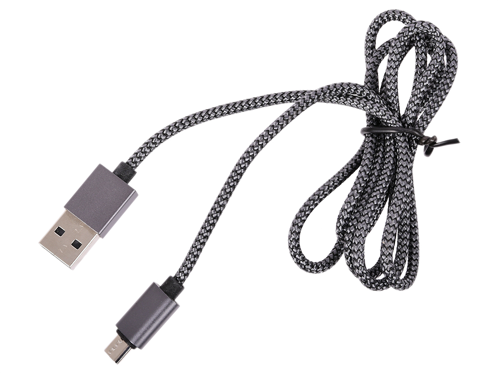 

Кабель microUSB 1м GINZZU GC-558UD круглый черный