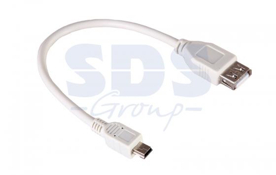 Шнур mini USB (male) - USB-A (female) 0.2M REXANT