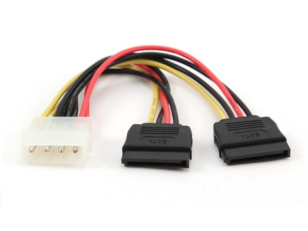 

Кабель питания SATA Cablexpert CC-SATA-PSY-0.3M, 30см, molex 4pin/2x sata15pin