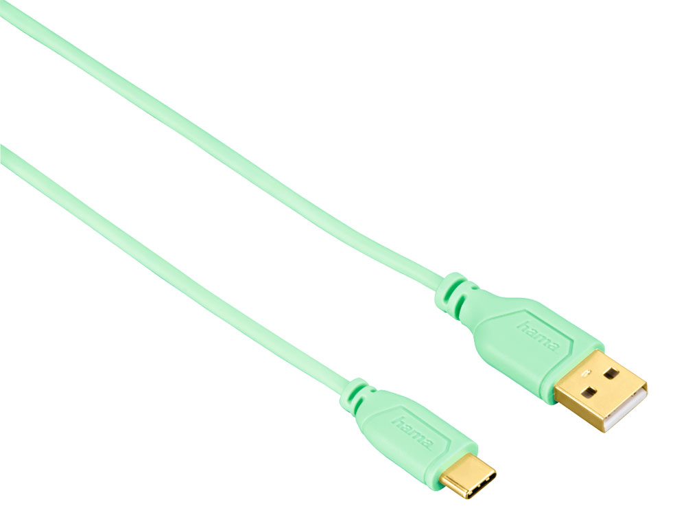 

Кабель Hama Flexi-Slim 00135786 USB Type-C (m) USB A(m) 0.75м зеленый