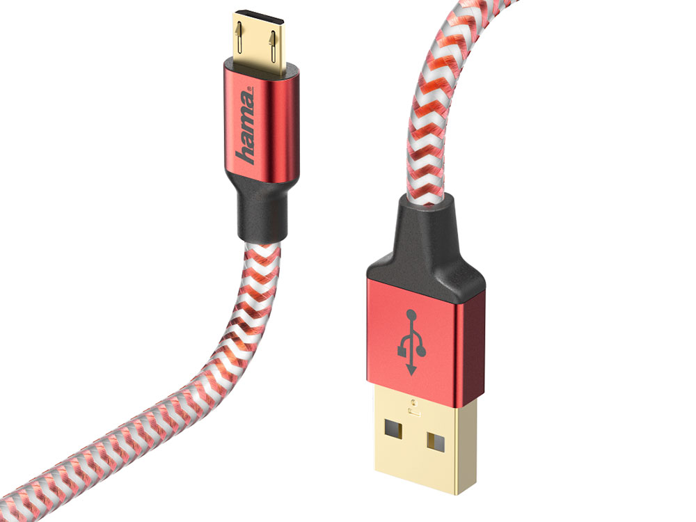 

Кабель Hama 00178288 micro USB B (m) USB A(m) 1.5м красный