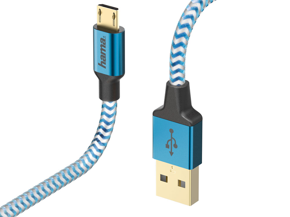 

Кабель Hama 00178289 micro USB B (m) USB A(m) 1.5м синий