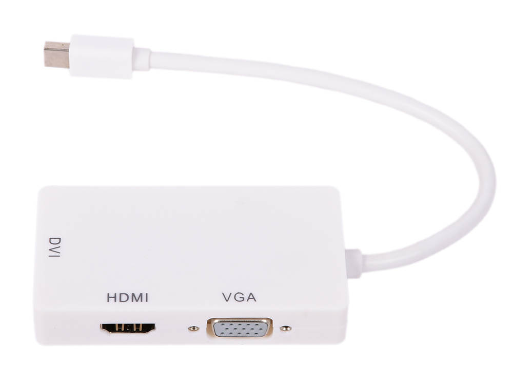 

Переходник Orient C310W Mini DisplayPort M - HDMI/ DVI-I/ VGA белый 0.2 метра