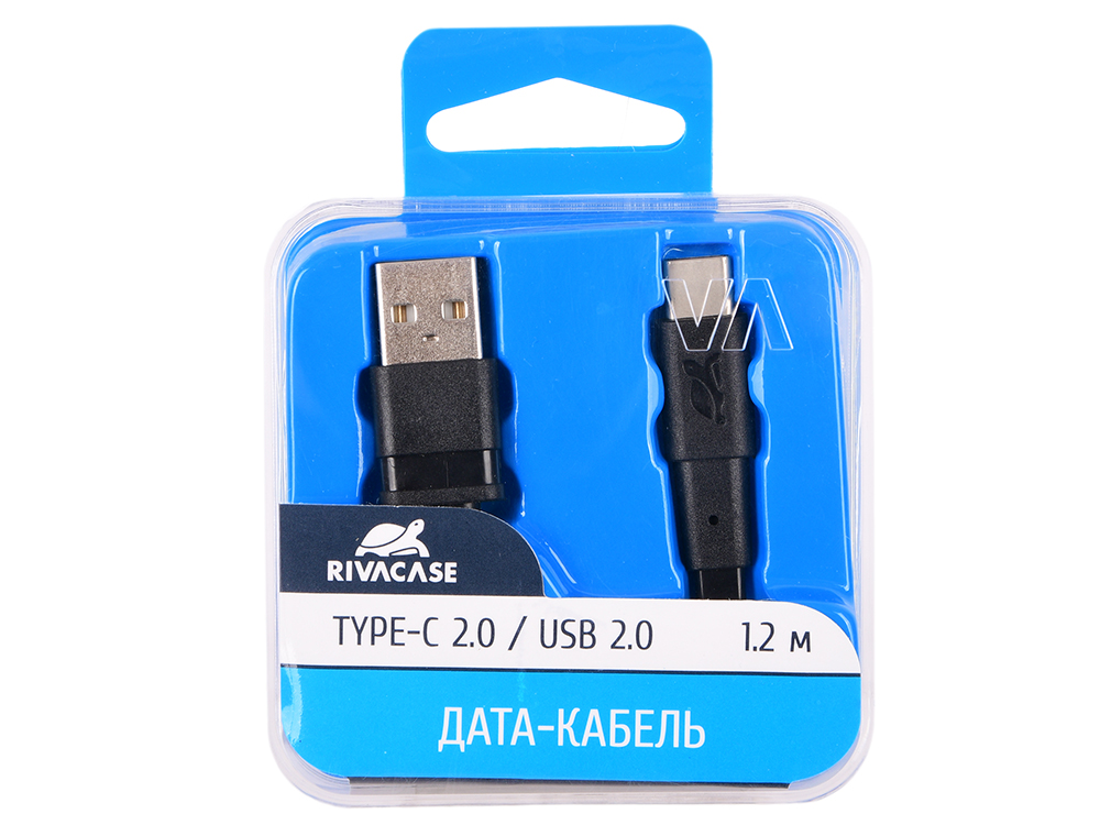 

Кабель RIVACASE VA6002 BK12 Type-C 2.0 – USB 1.2м черный
