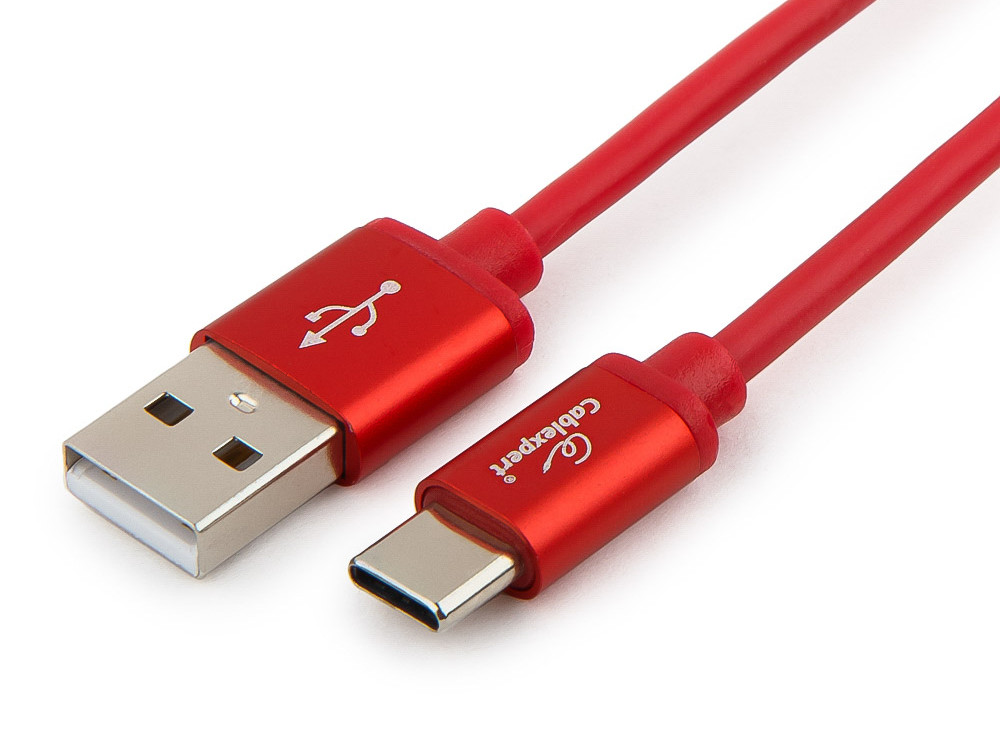 

Cablexpert Кабель USB 2.0 CC-S-USBC01R-1M, AM/Type-C, серия Silver, длина 1м, красный, блистер