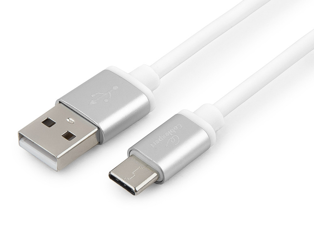 

Cablexpert Кабель USB 2.0 CC-S-USBC01W-1M, AM/Type-C, серия Silver, длина 1м, белый, блистер