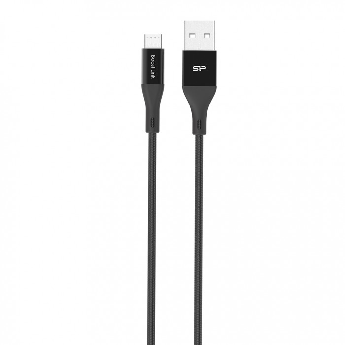 Кабель Silicon Power microUSB-USB для зарядки и синхронизации 1м, нейлон, Black кабель microusb usb ritmix rcc 110 white для синхронизации зарядки 1м