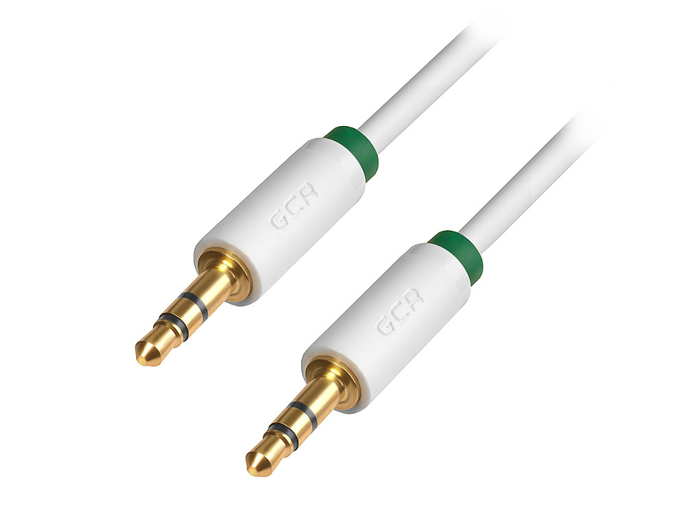 

Greenconnect Кабель аудио 1.0m jack 3,5mm/jack 3,5mm белый, зеленая окантовка, ультрагибкий, 28 AWG,