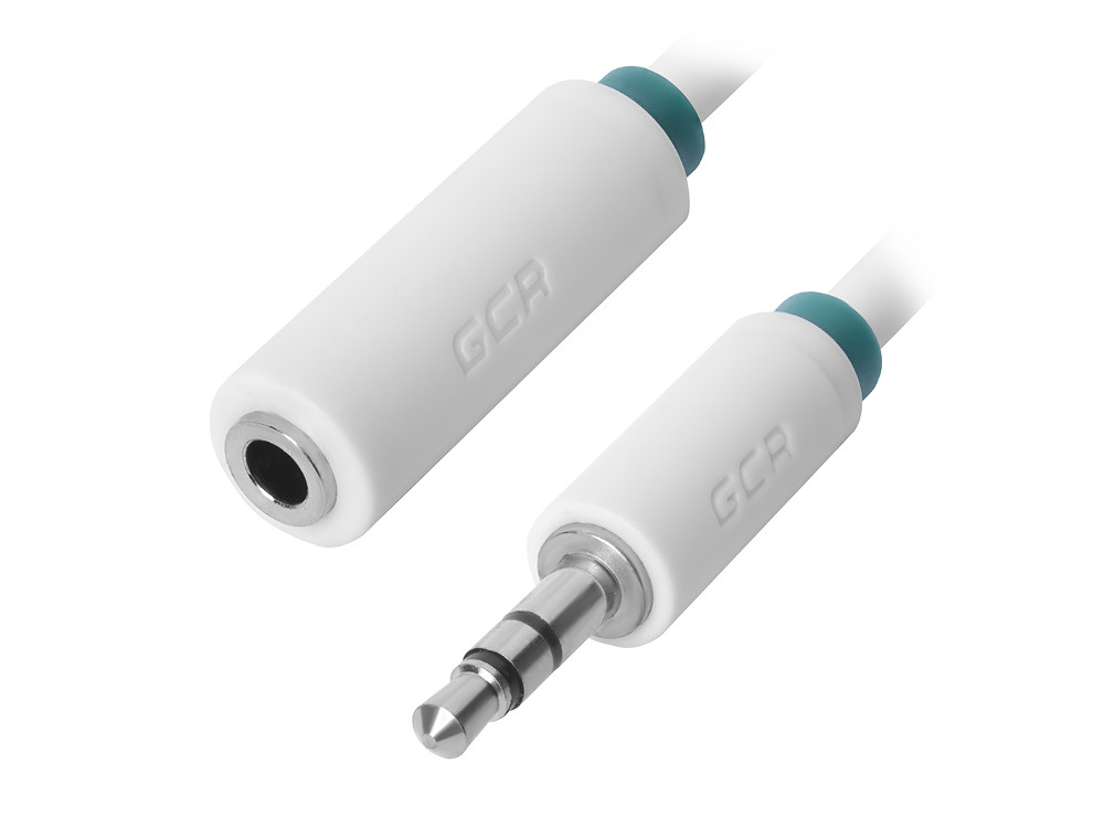 

Greenconnect Удлинитель аудио 1.0m jack 3,5mm/jack 3,5mm белый, зеленая окантовка, ультрагибкий, 28A