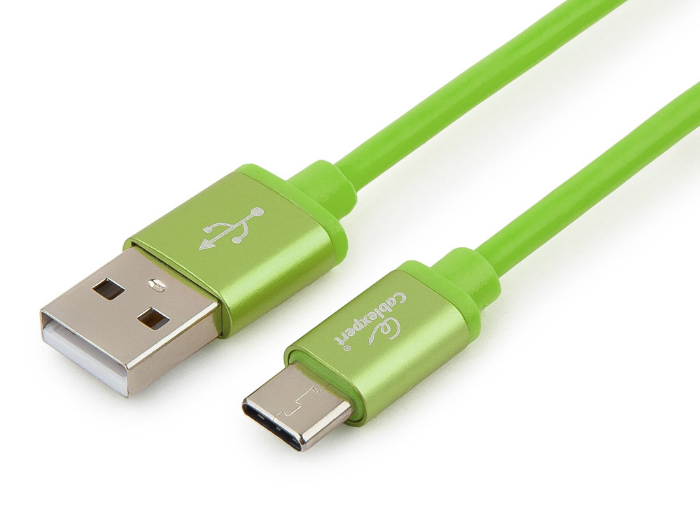 

Cablexpert Кабель USB 2.0 CC-S-USBC01Gn-1M, AM/Type-C, серия Silver, длина 1м, зеленый, блистер