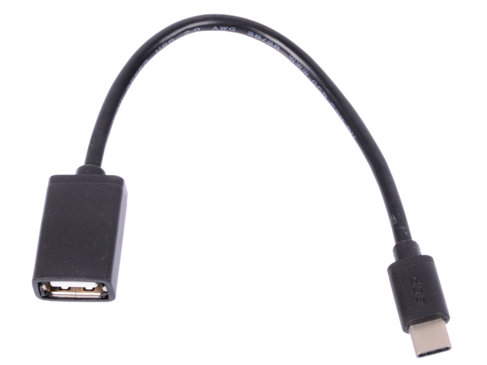 

Переходник Type C - USB 2.0F Greenconnect GCR-UC1AF-BB2S-0.15m 0.15m черный