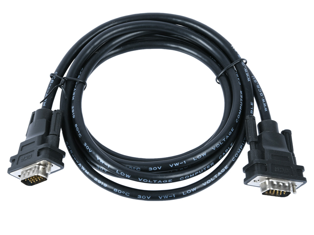 

Кабель Greenconnect SVGA 1.8м чёрный, OD6.0mm. 15M / 15M GCR-VM2VM1-1.8m 28/28 AWG, двойной экран