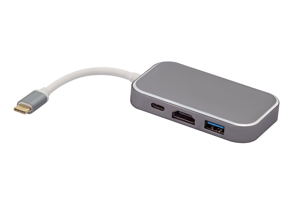 Адаптер-переходник Greenconnect GCR-CHC3USB Type C на HDMI+ USB3.0-разветвитель на 3 пота Адаптер-переходник Greenconnect GCR-CHC3USB Type C на HDMI+ USB3.0-разветвитель на 3 пота