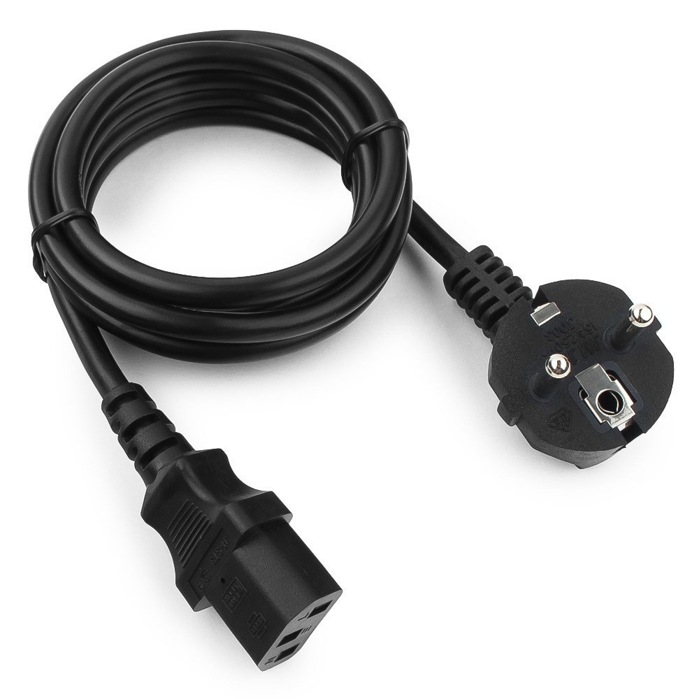 

Кабель питания Cablexpert PC-186-1-1.8M, 1.8м, черный Schuko- C13, 3x1кв.мм, с заземлением
