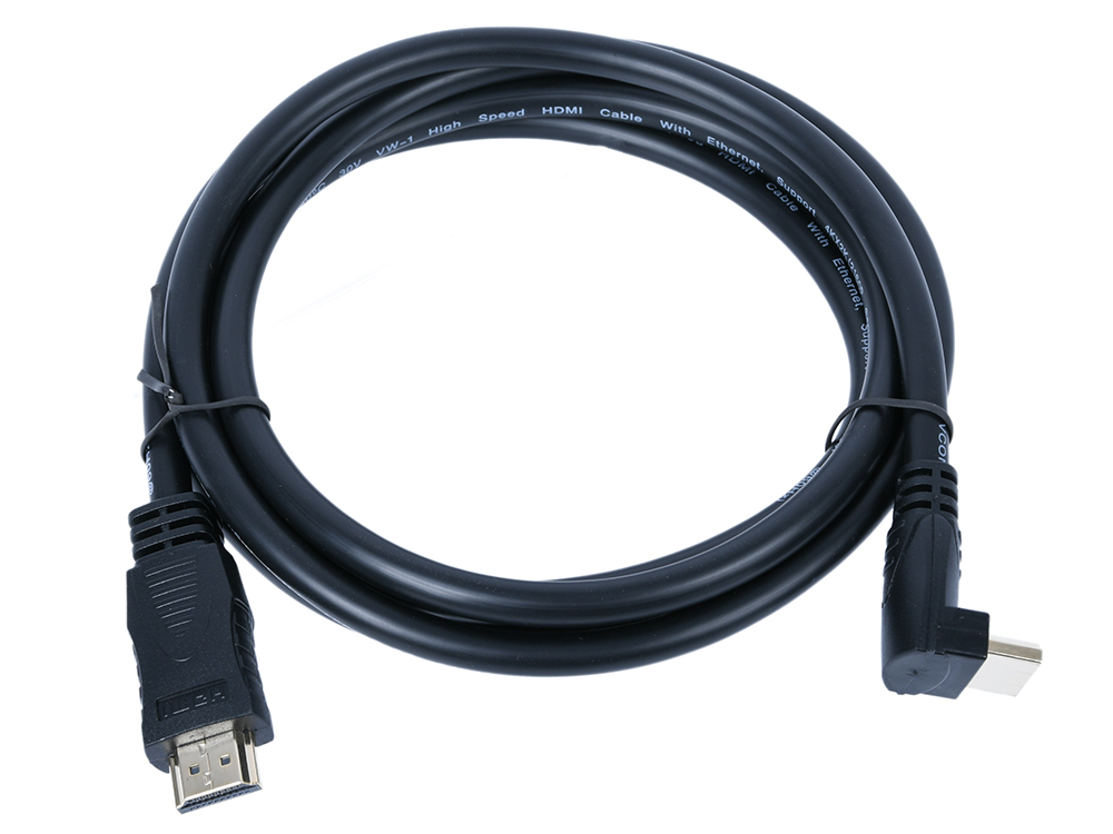 Кабель HDMI VCOM CG523-1.8M 1.8м, v2.0 Г-образный коннектор