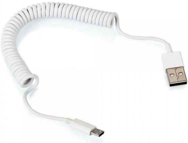 Кабель Prime Line 7210 USB - micro USB, 1,5 м., витой, белый