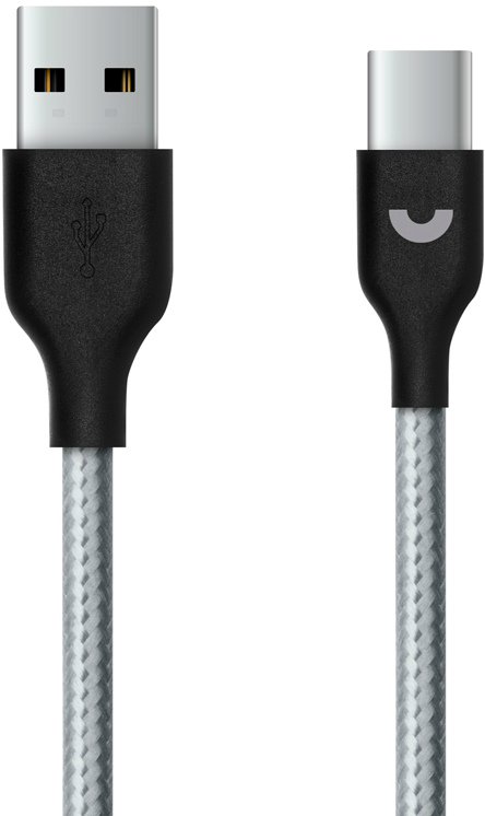 

Кабель Prime Line 7222 USB - USB Type-C, нейлон, 1,2 м., серый