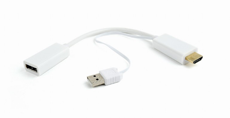 

Конвертер HDMI-DisplayPort Cablexpert DSC-HDMI-DP-W белый