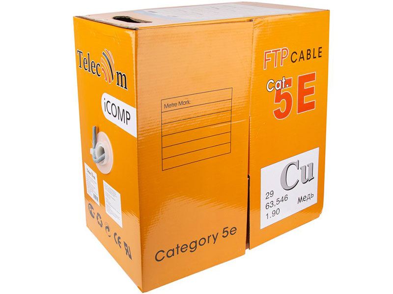 

Кабель TELECOM CU FTP пары кат. 5e (90м fluke test ) <FTP4-TC1200C5EP-CU-IS> (бухта 305м