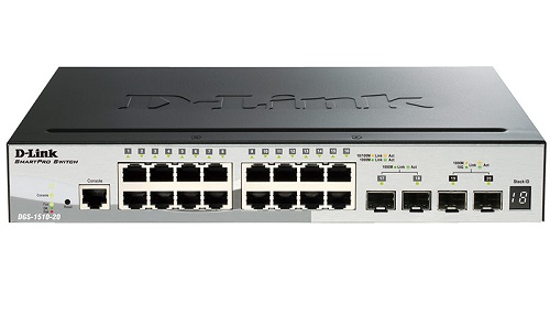 

Коммутатор D-Link DGS-1510-20/A1A Стекируемый коммутатор SmartPro с 16 портами 10/100/1000Base-T, 2 портами 1000Base-X SFP и 2 портами 10GBase-X SFP+