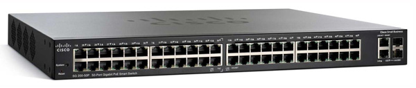

Коммутатор Cisco SLM2048PT-EU SG 200-50P 50-портовый гигабитный коммутатор с РоЕ 50-port Gigabit PoE Smart Switch