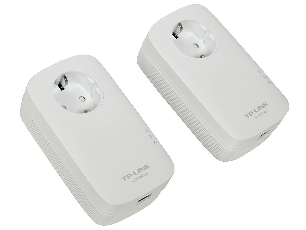 

Адаптер TP-Link TL-PA8010P KIT AV1200 Гигабитный адаптер/комплект адаптеров Powerline со встроенной розеткой