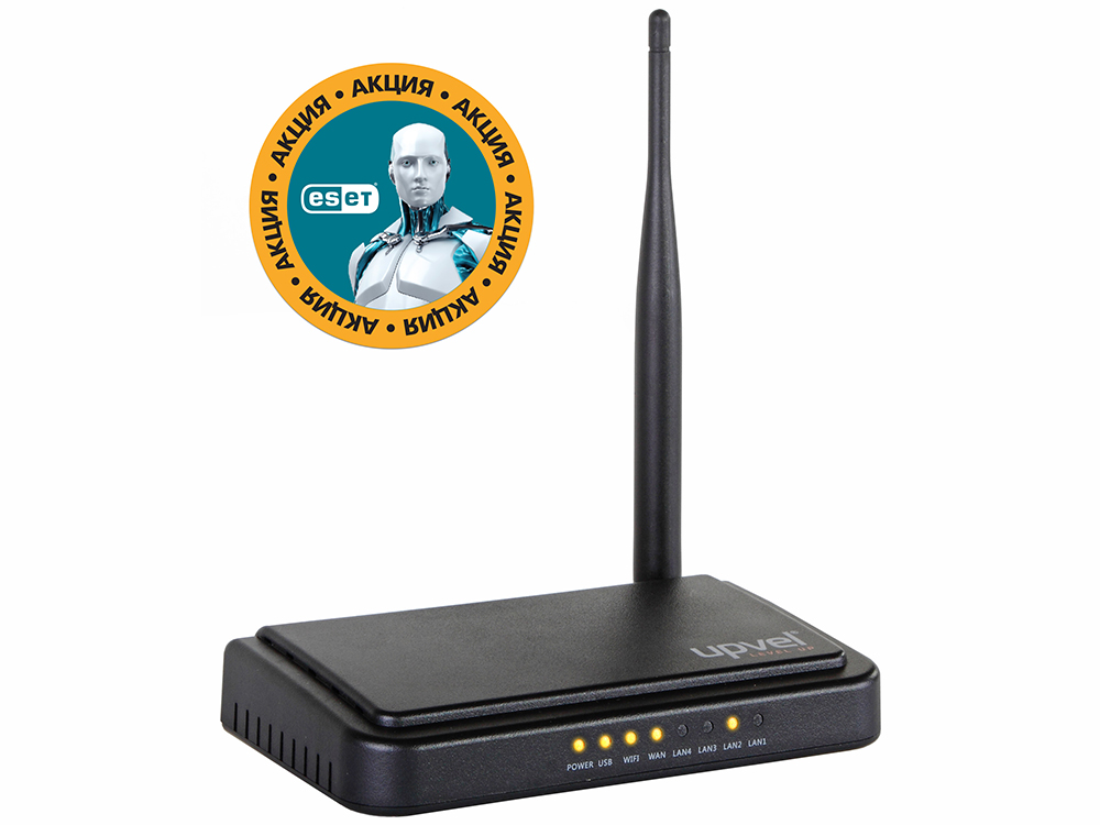 

Маршрутизатор UPVEL UR-309BN Bandle Wi-Fi роутер стандарта 802.11n 150 Мбит/с + Бонус ESET Nod32 Smart Security 3 мес. бесплатно + Карточка на скидк