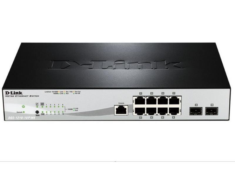

Коммутатор D-LINK DGS-1210-10P/ME/A1A управляемый 8 портов 10/100/1000Mbps
