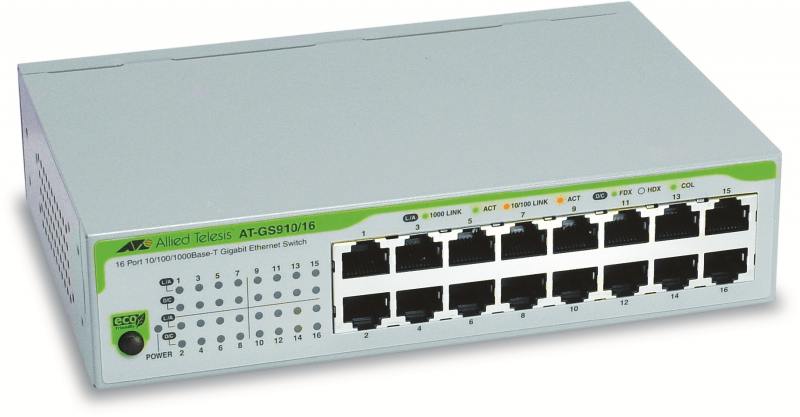 

Коммутатор Allied Telesis AT-GS910/16-50 неуправляемый 16 портов 10/100/1000Mbps