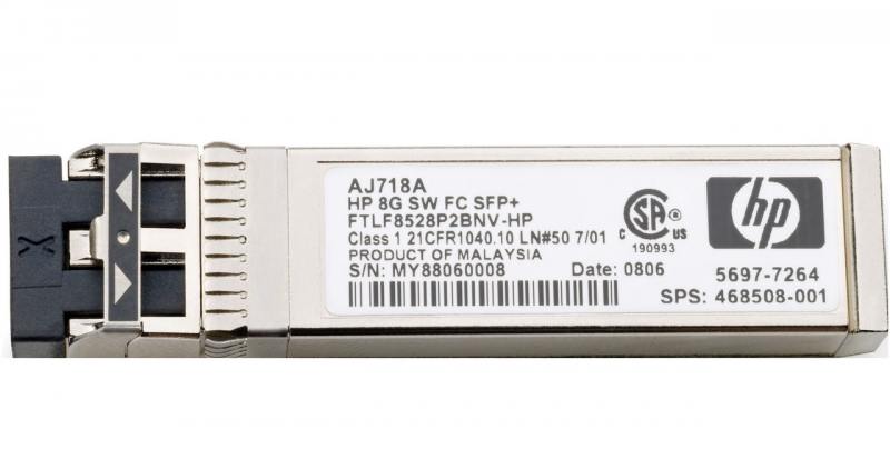 

Трансивер оптический HP 8 Гб Shortwave B-series Fibre Channel 1 Pack SFP+ AJ716B